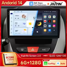 JIUYIN Car Radio For Peugeot 107 Toyota Aygo Citroen C1 2005 - 2014 wireless CarPlay Android Auto No 2 din 2din DVD