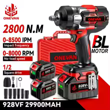 ONEVAN 2800N.M 2800W Brushless Electric Impact Wrench 1/2 Inch Cordless Wrench Screwdriver Power Tool For Makita 18V Battery Pin