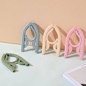 4 Pcs Retractable Portable Travel Hanger Multifunctional Plastic Drying Rack Non-slip clothes Hangers Space Saving Foldable Hanger