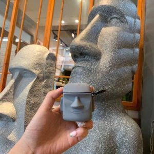 Easter Island Stone Man Apple Retro Airpods1/2 Bluetooth stereo silicone soft case