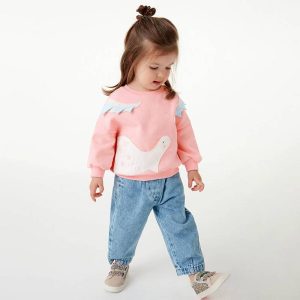 Girls' long sleeve sweatshirt cute pink sweatshirt autumn home cotton long sleeves coat