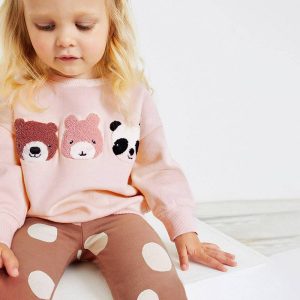 Girls long sleeve sweatshirt set autumn kids cotton set cute girl pants suit