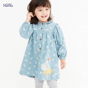 Children's autumn new girl dress corduroy girls skirt set