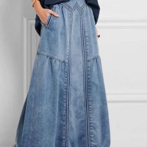 Women's Casual Brushed Elastic Waist Denim Skirt