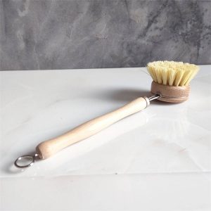 Plastic Fiber and Bamboo Long Handle Kitchen Washing Brushes Cleaning Dish Pot Pan Brush for Restaurant