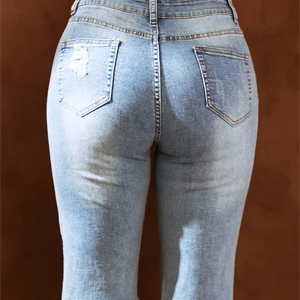 Patchy Ripped Denim Bermuda Shorts with Mid-rise Waist