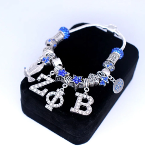 Graduate School Society Club Souvenir Dove 1920 Zeta Phi Beta Charm Snake Chain Sorority Bracelet Big Hole European Bead Jewelry