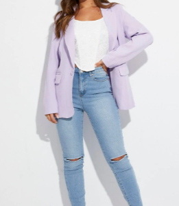Purple Blazer Single Button Tailored