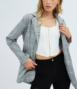Black Oversized Double Breasted Blazer