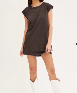 Graphic Grey Crew Short Sleeve T-Shirt Dress