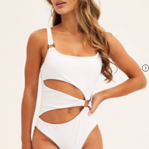 One Piece Swimsuit in White Shade
