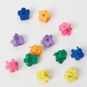 Multi 12 Pcs Floral Shaped Mini Claw Clips