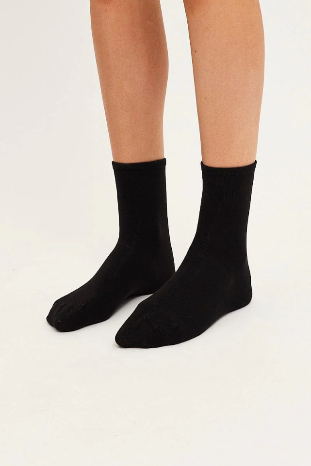 Black 3 Pack Plain Black Crew Socks