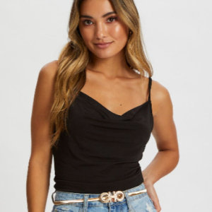 Stretchable Belt with Textured Metallic Buckle