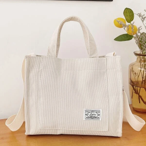 Corduroy Crossbody Bag, Women's Trendy Handbag Casual Shoulder Bag With Adjustable Strap