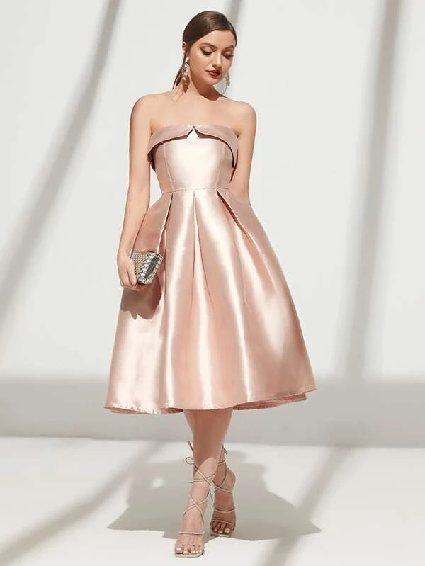Belle Bridesmaid Dress with Folded Pleated Tube Detail