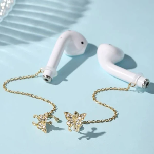 2pcs Butterfly Decor Earphone Anti-lost Chain
