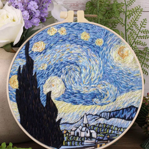 Hand Embroidery Set with Stunning Galaxy Pattern
