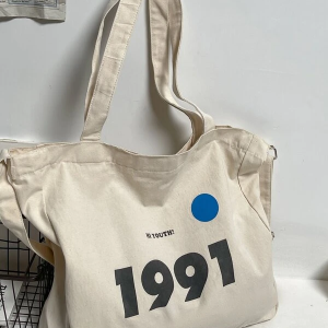 Men Letter Graphic Shopper Bag