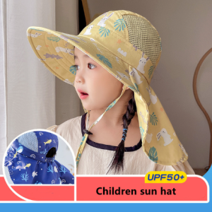 Kids' Adjustable Sun Hat with Wide Brim and Chin Strap