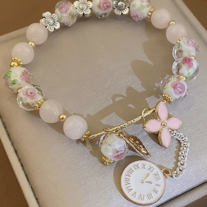 Single Flower Beaded Bracelet with Charming Appeal