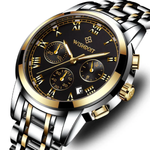 Stylish Chronograph Stainless Steel Wrist Watch for Men by WISHDOIT