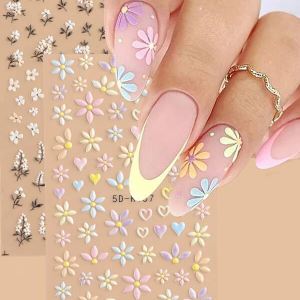 Floral Pattern Nail Art Sticker - 2 sheets
