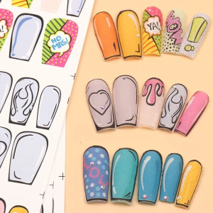 Comic-themed Nail Decals for Stylish Letter and Graphic Art