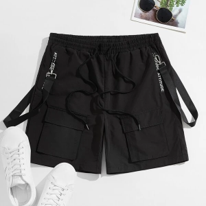 Tape Waist Shorts: Functional Pockets, Drawstring Closure for Men