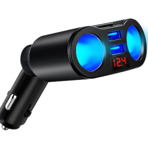 USB Splitter Plug Converter with Dual USB Sockets and Monitor