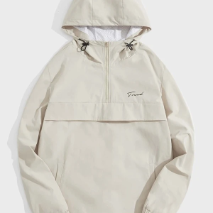 Hooded Jacket for Men with Cool Letter Graphics