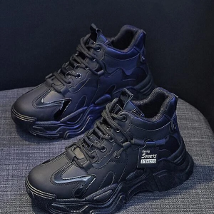 Lace Up Chunky Sneakers: Stylish High Top Outdoor Shoes