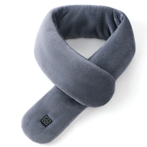 TENGOO Electric Heating Scarf 3 Gears Heating 4 Modes Massage Ajustable Winter Warm USB Rechargeable Neckerchief Plush Collar - Dark Grey