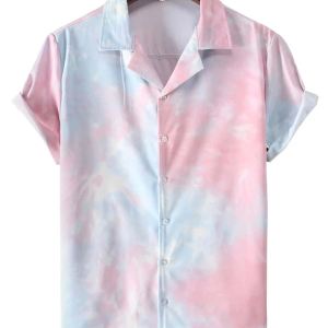 Tie Dye Button Through Shirt for Stylish Men