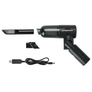 Compact, Efficient Car Vacuum Cleaner with Battery Display & USB Charging