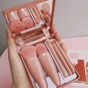 5pcs Makeup Brush Set With Storage Box & Mirror