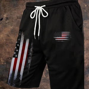 Men's Casual Vintage Flag Printed Shorts