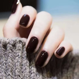 Upgrade Your Look with Gloss False Nail Fake Nail, Medium Glossy Grape Purple Solid Acrylic Full Cover Simple Press On Nail Kit