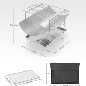 Outdoor stainless steel barbecue camping portable folding incinerator camping firewood stove cross-border hot models wholesale