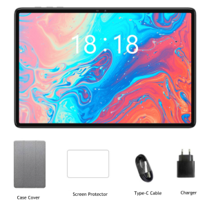 N-ONE NPad S MT8183 Octa Core 4GB RAM 64GB ROM 10.1 Inch Android 12 Tablet With Case Cover and Glass Screen Protector - Gray