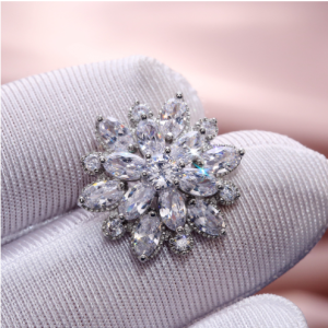 Cao Shi ebay new luxury sun flower double zircon women's earrings Fashion women's copper earrings accessories