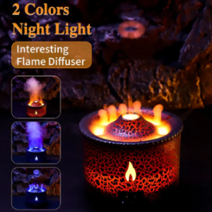 Volcano Fire Flame Air Humidifier Aroma Diffuser Essential Oil with Remote Control Jellyfish for Home Fragrance Mist Mak Smoking