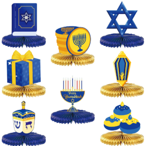 Jewish New Year Theme Honeycomb Ornament Hanukkah Party Decoration Paper Fan Tabletop Decoration Party Supplies