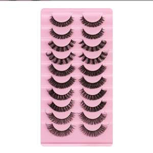 New Russian volume false eyelashes DD curvature dense European and American eye lashes ten pairs of chemical fiber natural charm eyelashes