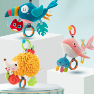 Happy Monkey baby toy music pull bell bed bell baby stroller pendant to soothe baby artifact cross-border