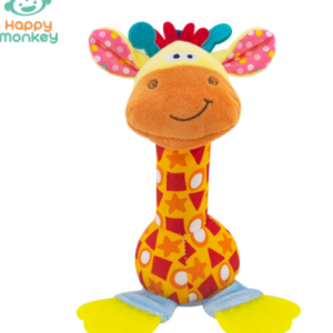 Happy Monkey Baby holding cartoon animal rattle tooth glue can chew to soothe baby toys cross-border