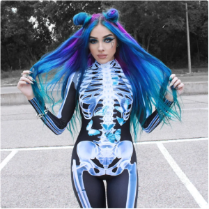 Early Halloween Promotion Cosplay Women Skeleton Bodysuit