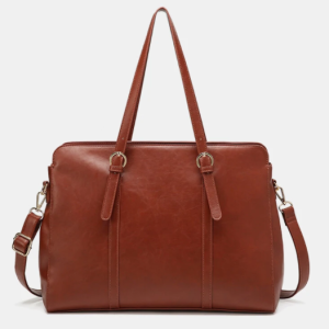 Faux Leather Multi-pocket Large Capacity 13.3 Inch Laptop Bag