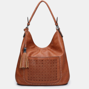 Laser Cut Bag Tassel Rivet Tote Bag