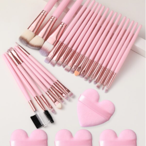 4PCS Makeup Puff+24pcs makeup brush sets for face and eyes